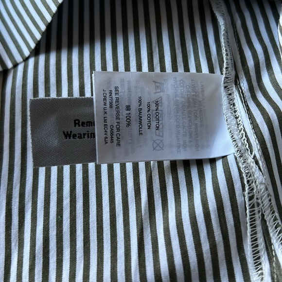 J. Crew Womens Funnelneck Striped Shirt Sz 12 Black & White Long Sleeve High Low - Picture 12 of 14